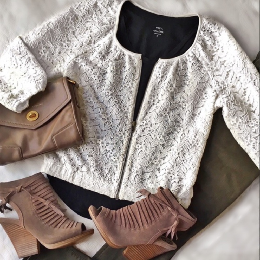 Pins and Needles Lace Bomber Jacket